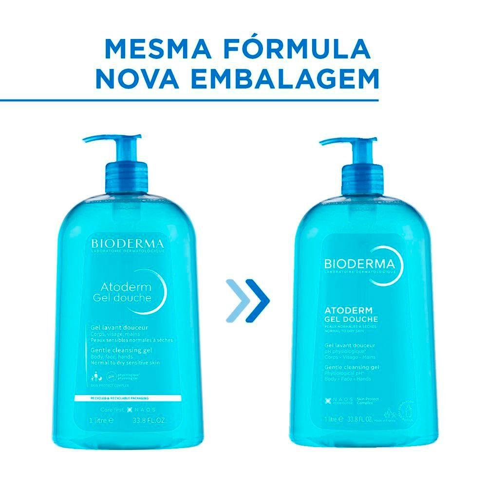 Bioderma Atoderm Gel de Banho Corporal Hidratante 1L 1L 3