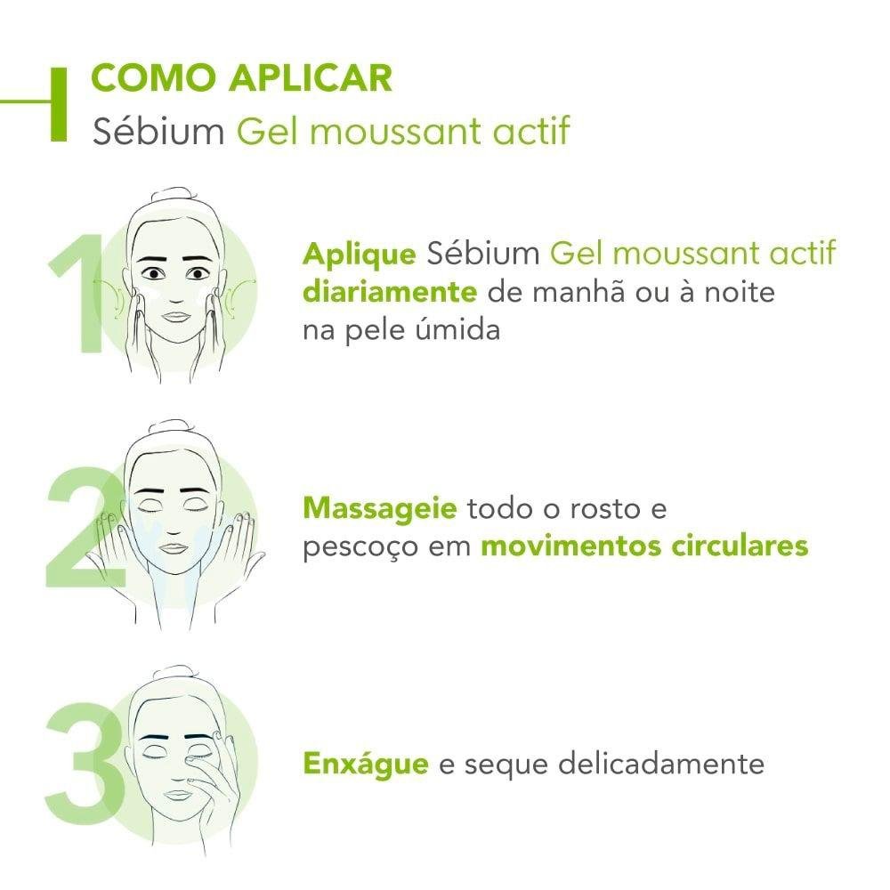 Bioderma Sébium Moussant Actif Gel de Limpeza Facial 214g 200ml 6