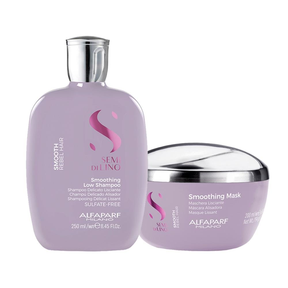 Kit Alfaparf Milano Professional Semi Di Lino Smooth Smoothing - Shampoo e Máscara