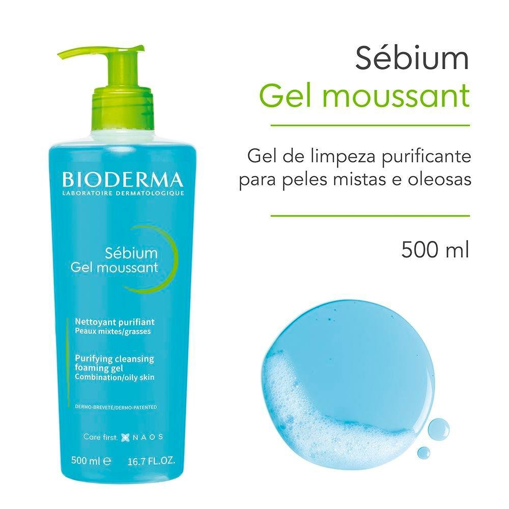 Bioderma Sébium Moussant Gel de Limpeza Facial 500ml 500ml 2