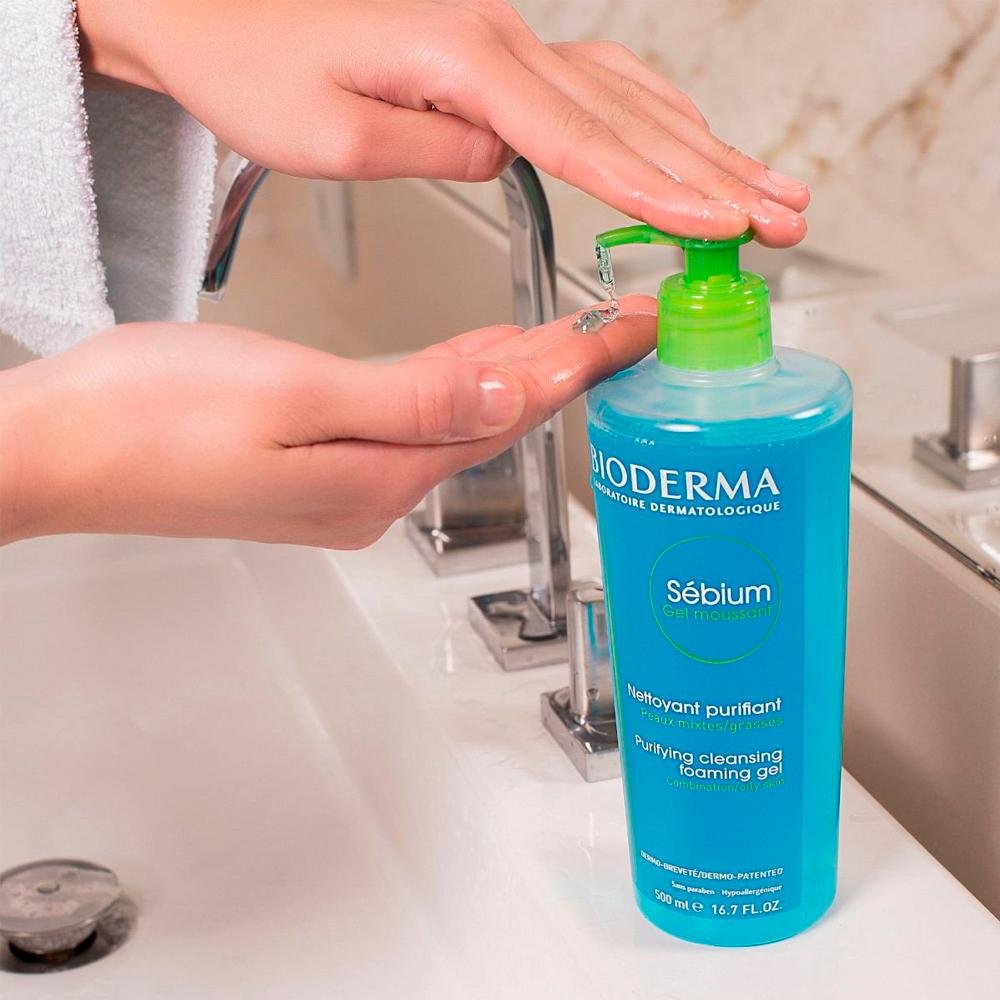 Bioderma Sébium Moussant Gel de Limpeza Facial 500ml 500ml 3