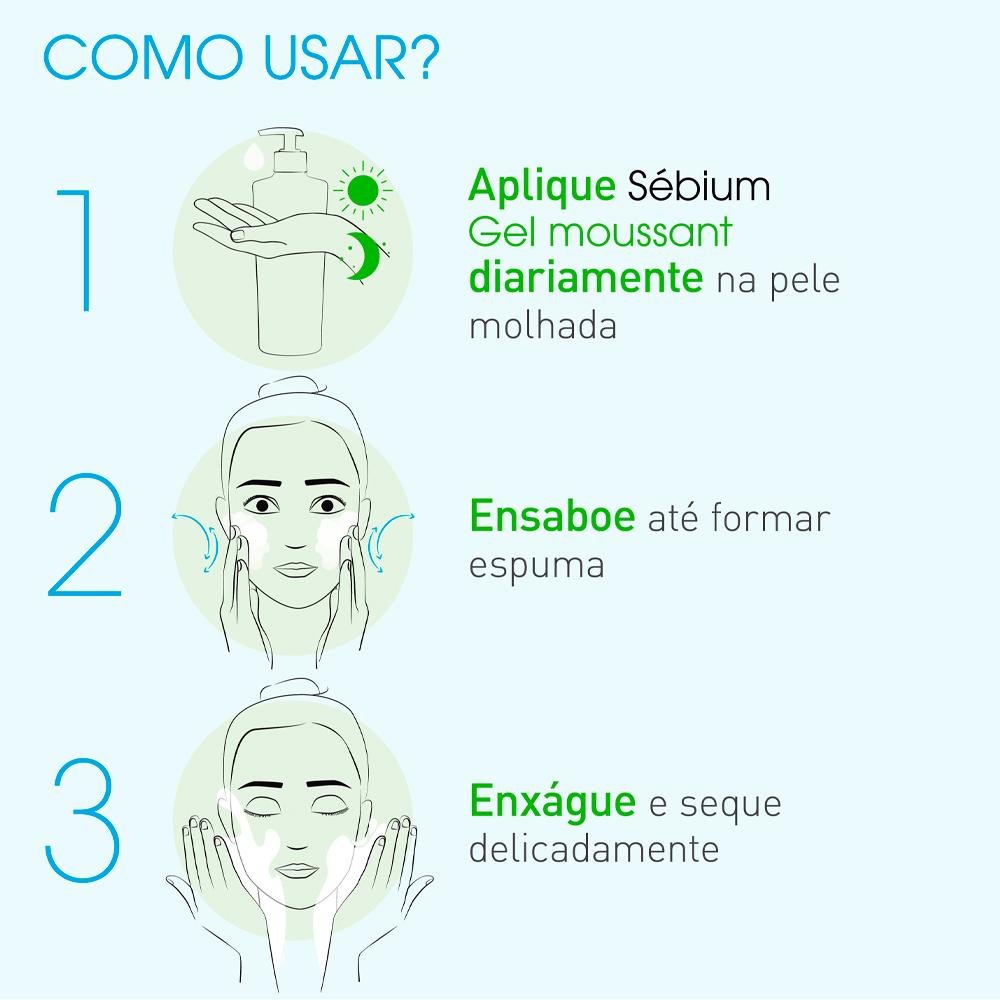 Bioderma Sébium Moussant Gel de Limpeza Facial 500ml 500ml 6