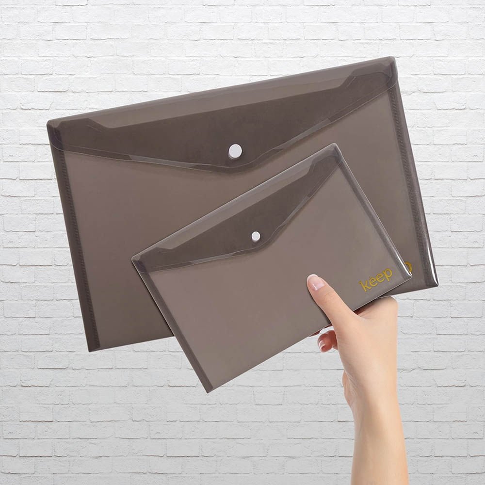 Pasta Envelope A4 Fecho Botão Fumê Keep EI046 ÚNICO