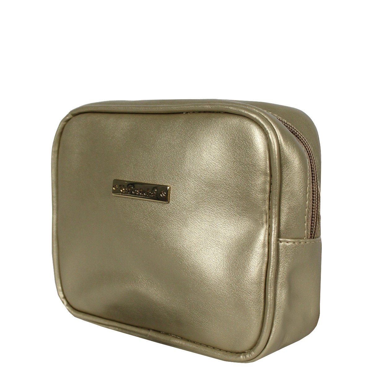 Necessaire Feminina Glitter Square Le Postiche Dourado