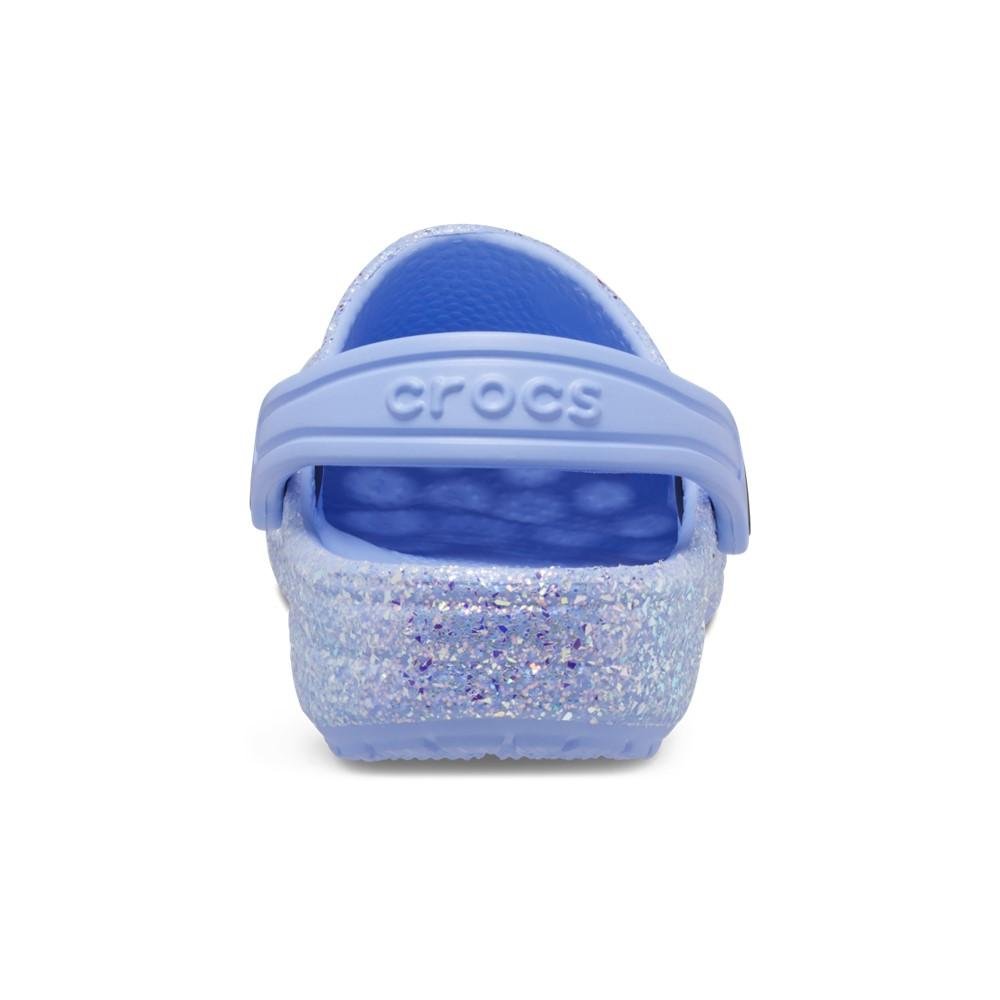 Sandália crocs classic clog glitter infantil moon jelly Azul