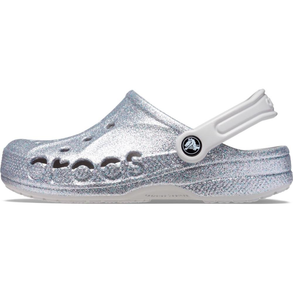 Sandália baya glitter clog silver glitter Prata 2