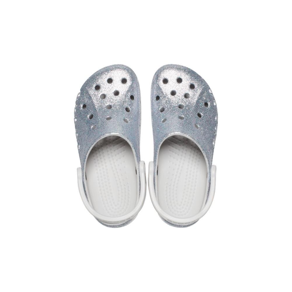 Sandália baya glitter clog silver glitter Prata 5