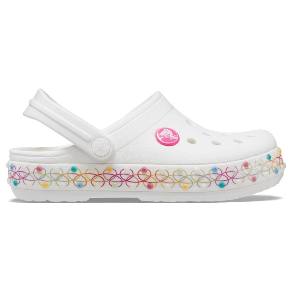 Sandália crocs crocband stretch necklace t white/multi Branco 1