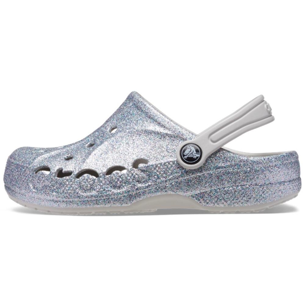Sandália crocs baya glitter clog  silver Prata 3