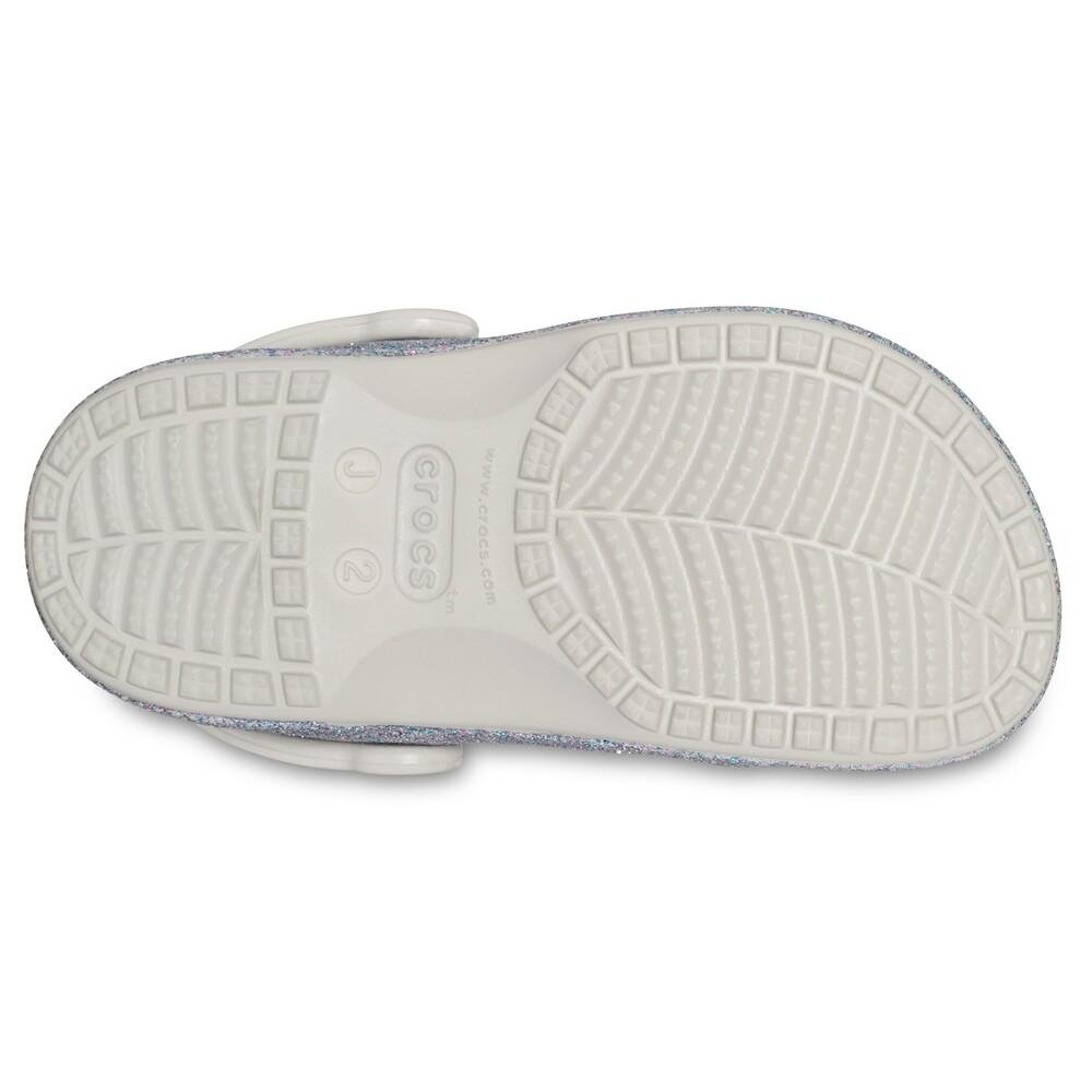 Sandália crocs baya glitter clog k silver 6