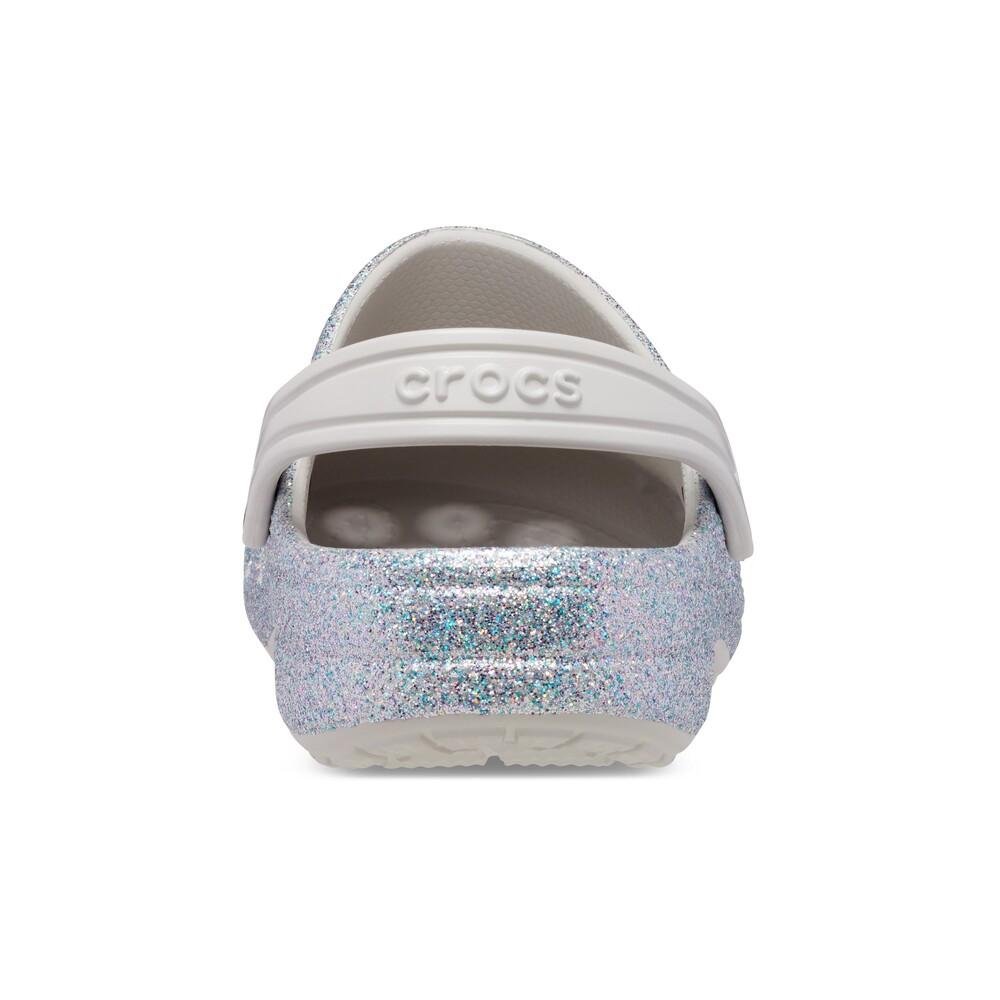 Sandália crocs baya glitter clog k silver 7