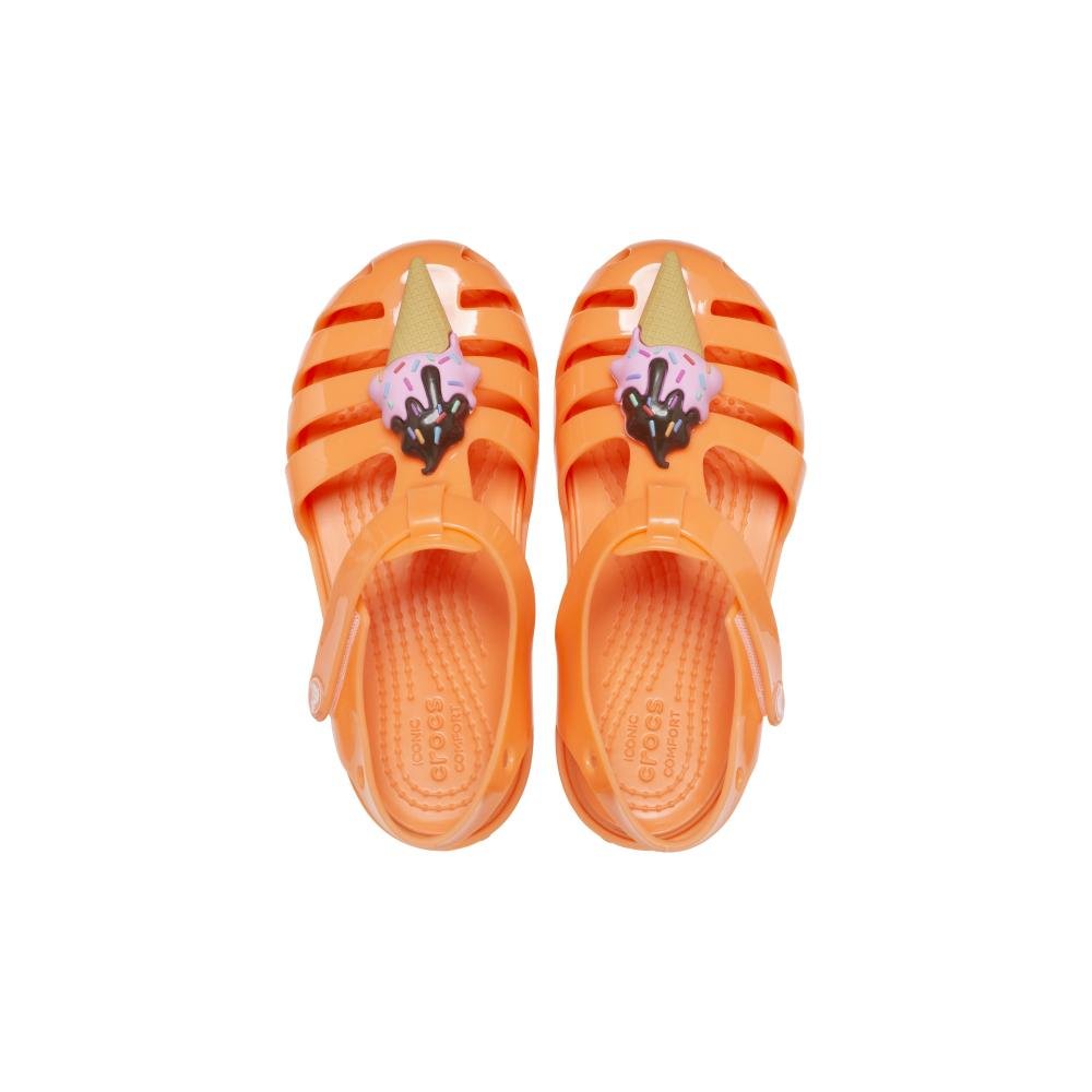 Sandália crocs isabella charm sandal t persimmon Laranja 5