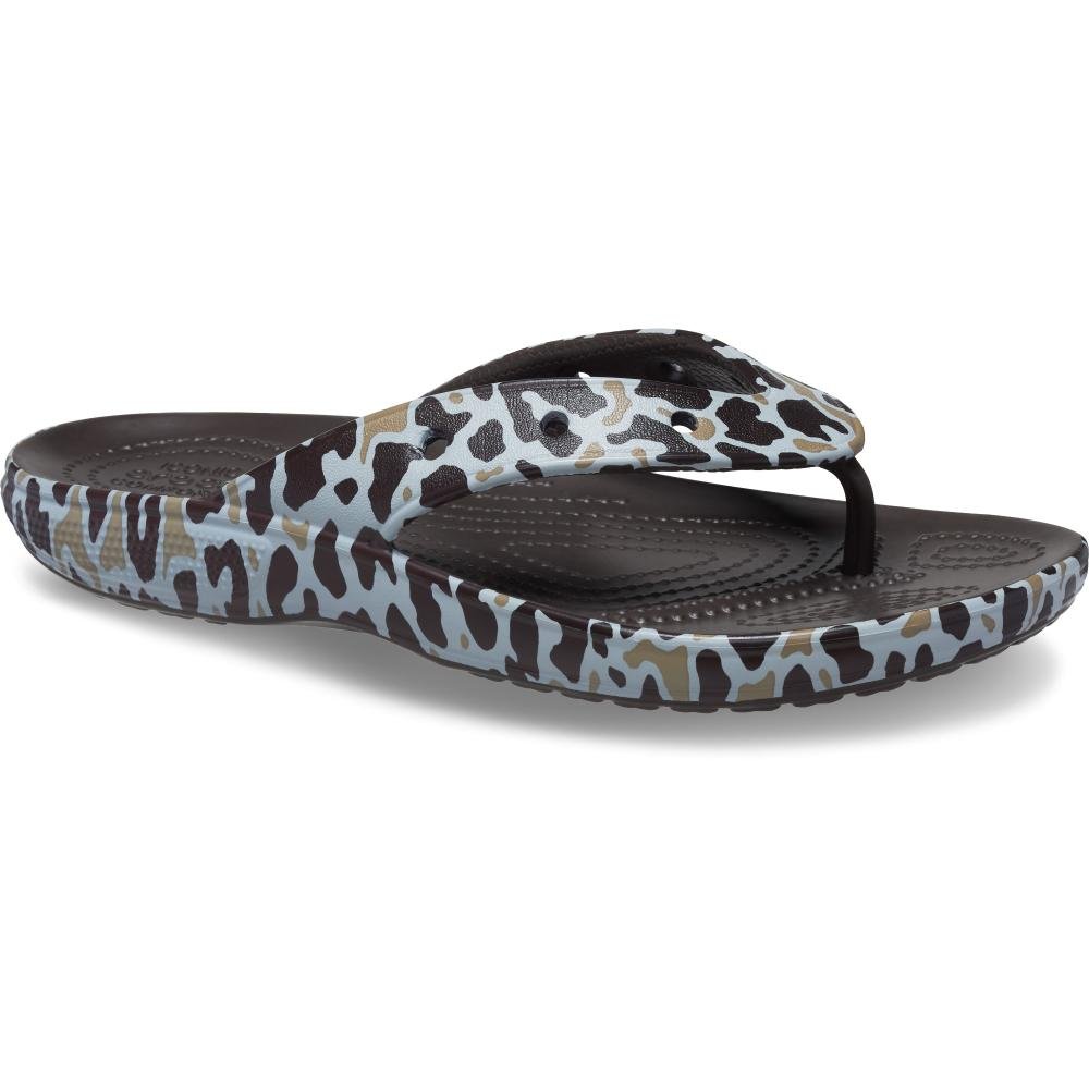 Chinelo crocs classic animal print flip khaki/leopard Cinza 2