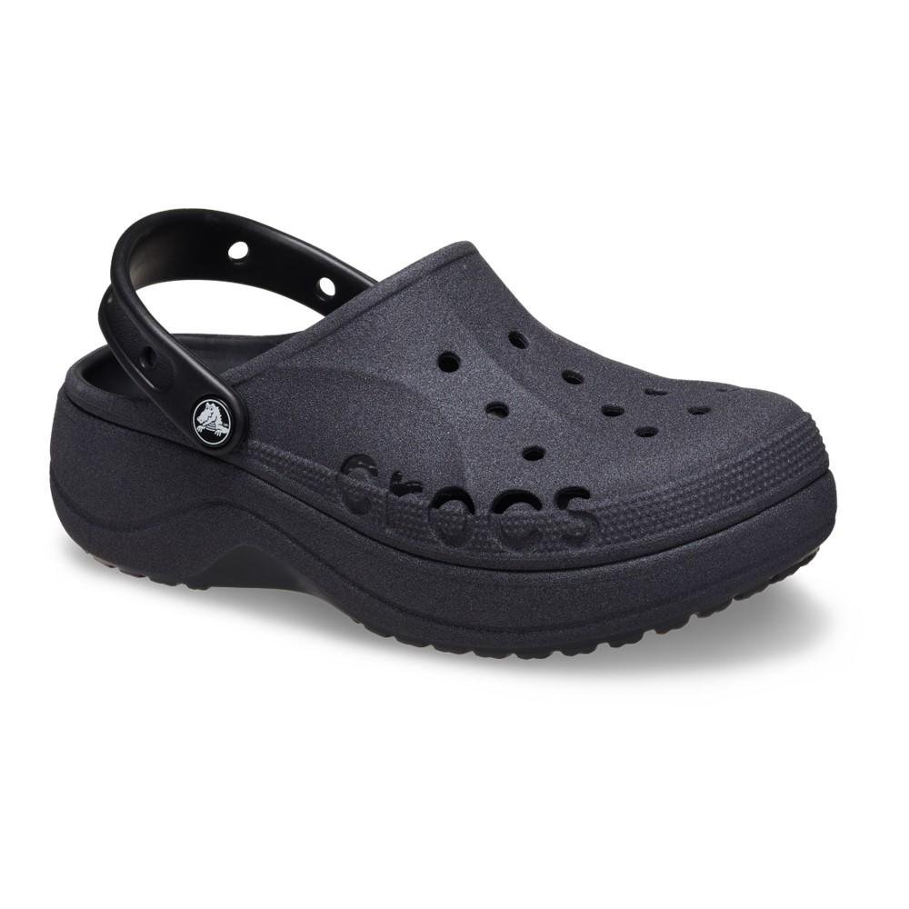 Sandália Crocs Baya Platform Glitter Clog BLACK Preto 2