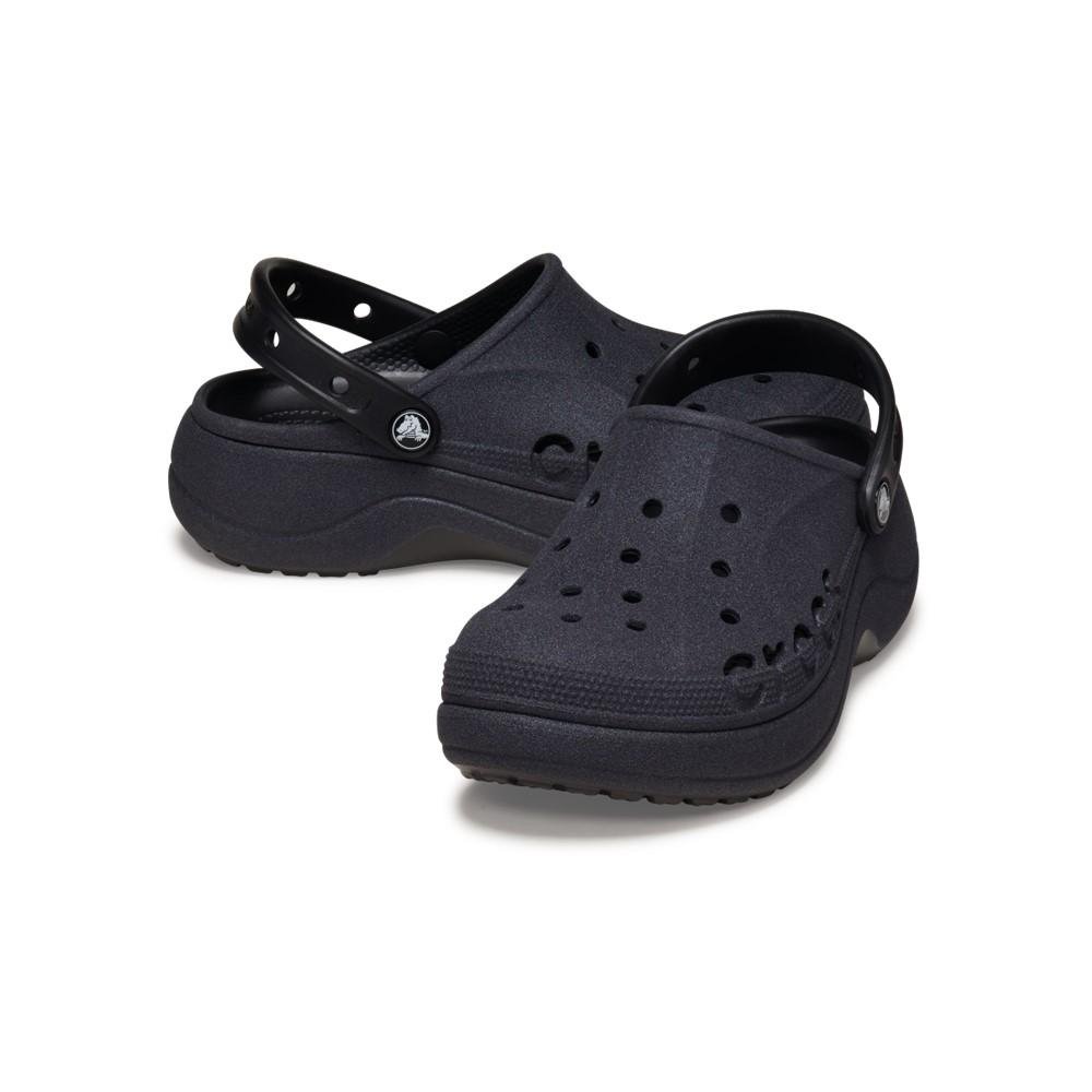 Sandália Crocs Baya Platform Glitter Clog BLACK Preto 4
