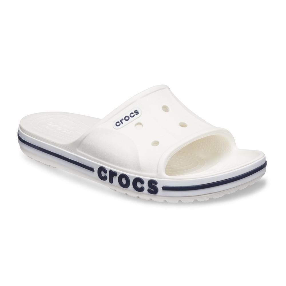 Chinelo Crocs Bayaband Slide WHITE/NAVY Branco 2