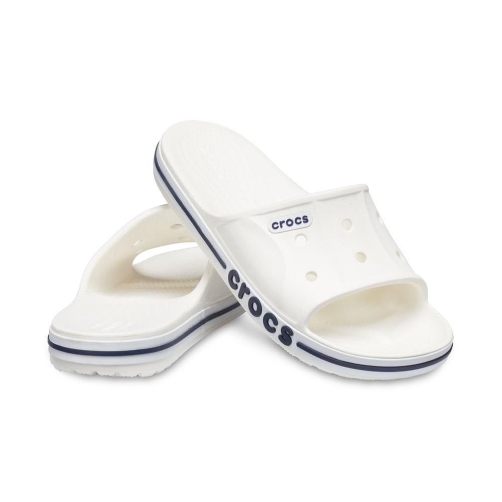 Chinelo Crocs Bayaband Slide WHITE/NAVY Branco 4