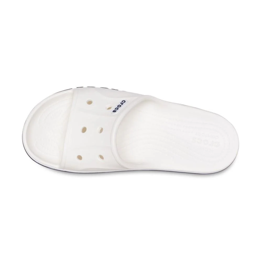 Chinelo Crocs Bayaband Slide WHITE/NAVY Branco 5