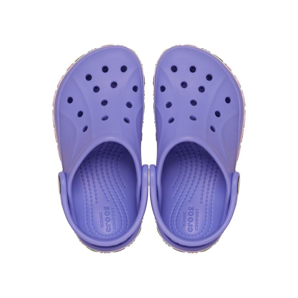 Sandália Crocs Bayaband Flower Band Clog T Digital Violet Azul 5