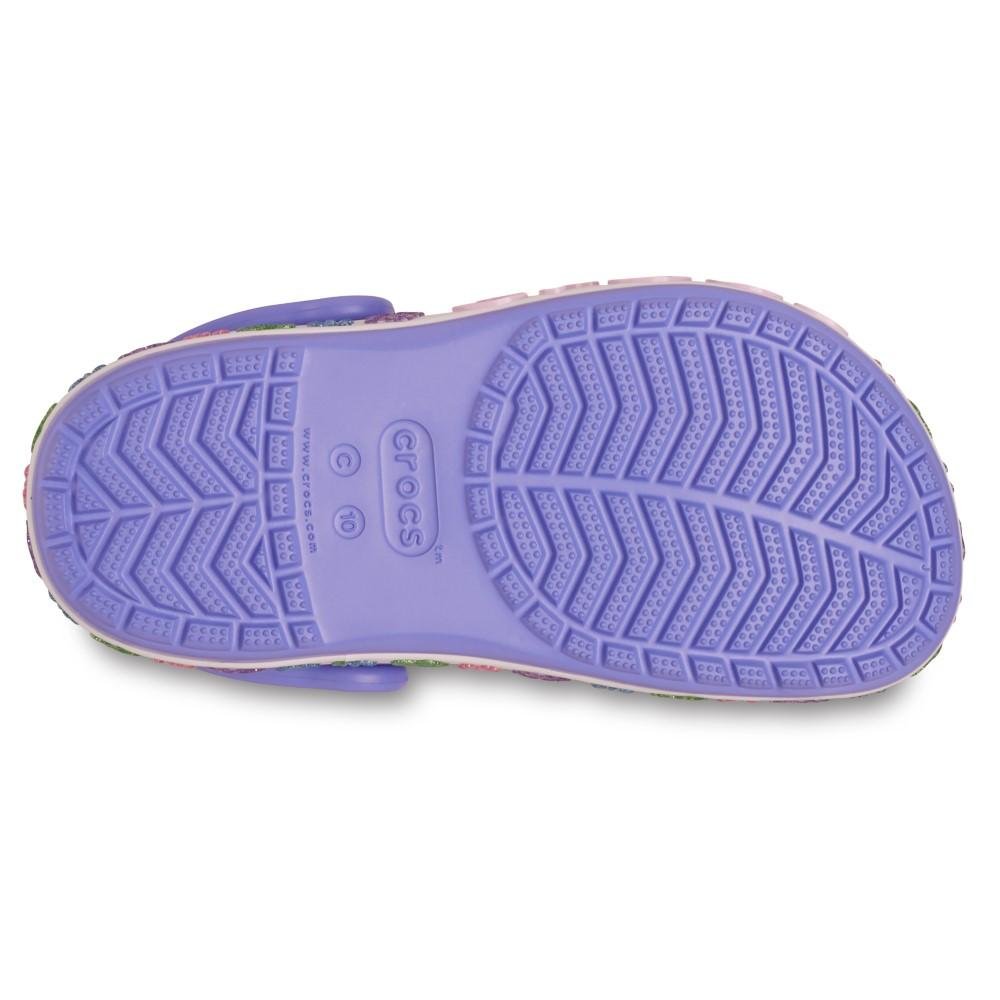 Sandália Crocs Bayaband Flower Band Clog T Digital Violet Azul 6