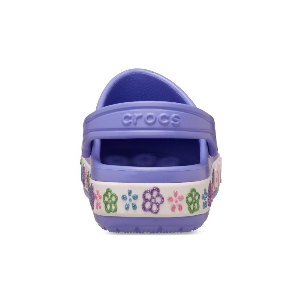 Sandália Crocs Bayaband Flower Band Clog T Digital Violet Azul 7