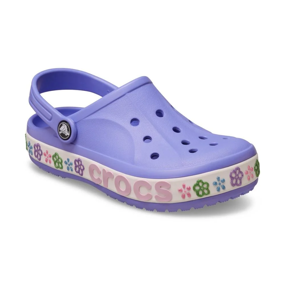 Sandália Crocs Bayaband Flower Band Clog T Digital Violet Azul 3