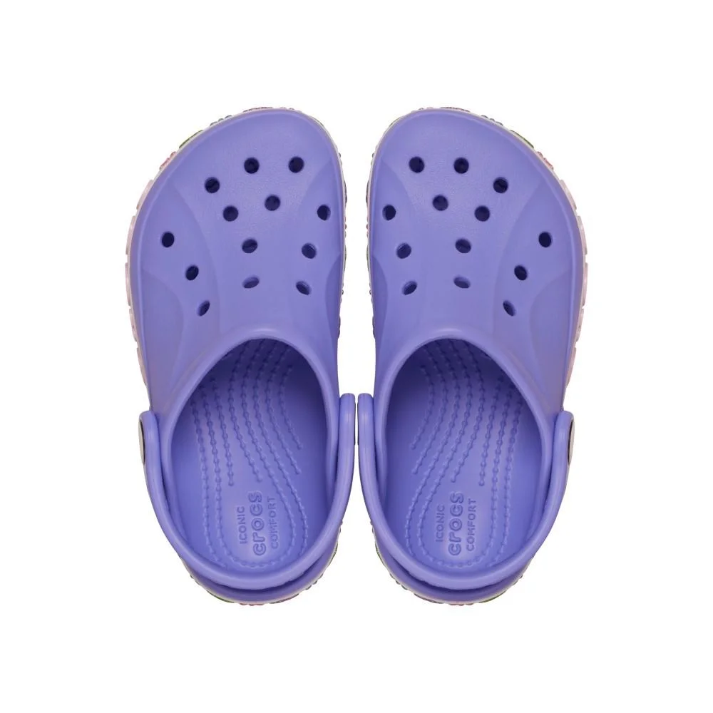 Sandália Crocs Bayaband Flower Band Clog T Digital Violet Azul 5