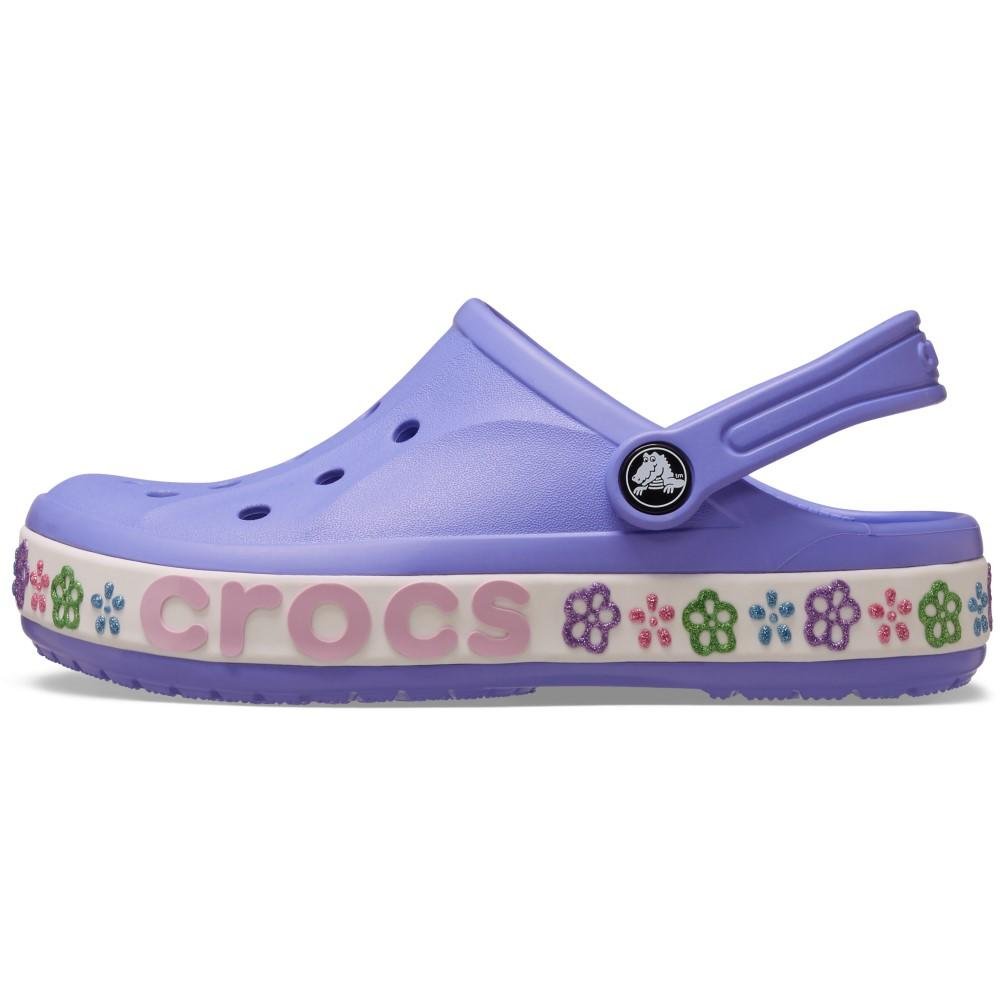 Sandália Crocs Bayaband Flower Band Clog K Digital Violet Azul 3