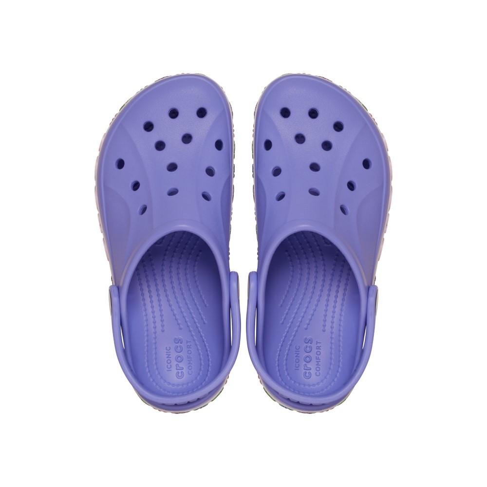 Sandália Crocs Bayaband Flower Band Clog K Digital Violet Azul 5