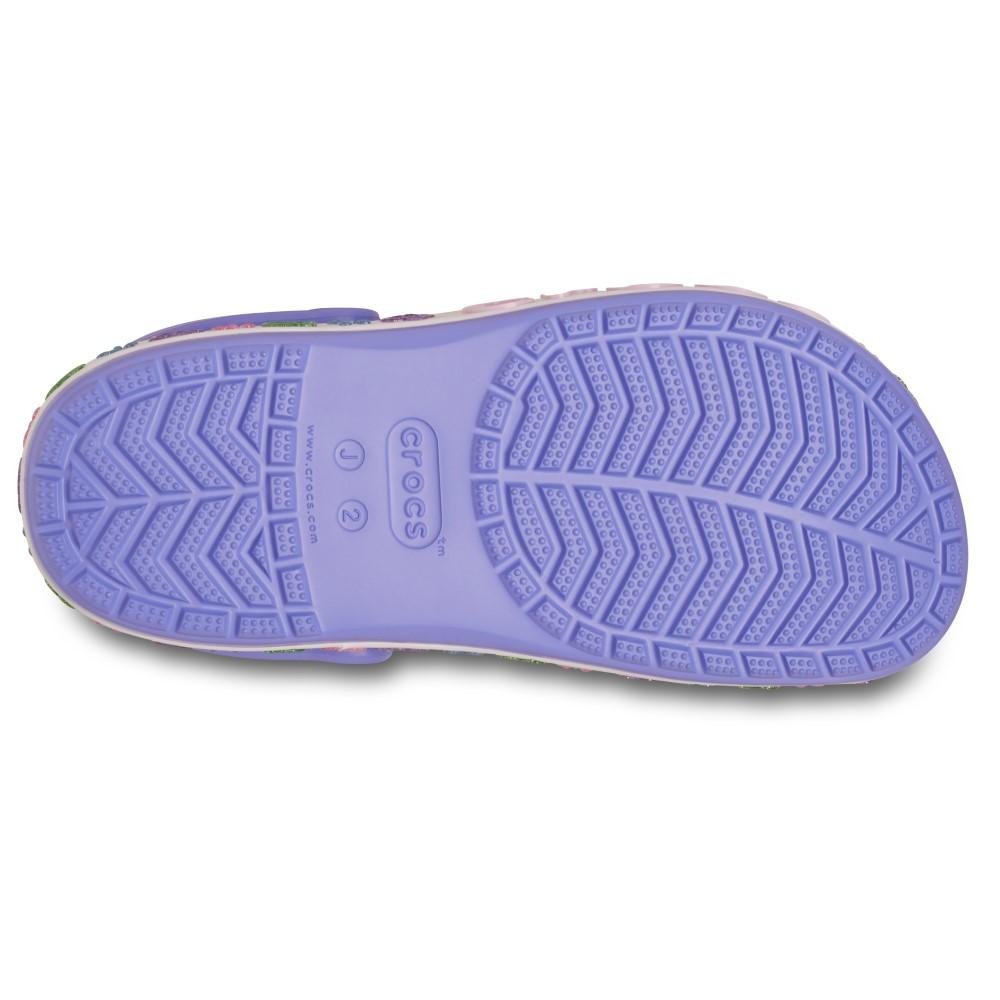 Sandália Crocs Bayaband Flower Band Clog K Digital Violet Azul 6