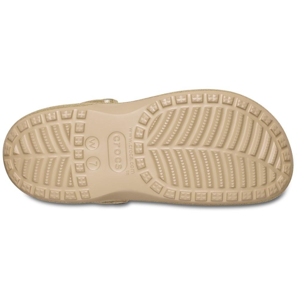 Sandália Crocs Baya Platform Glitter Clog CHAI Dourado 6