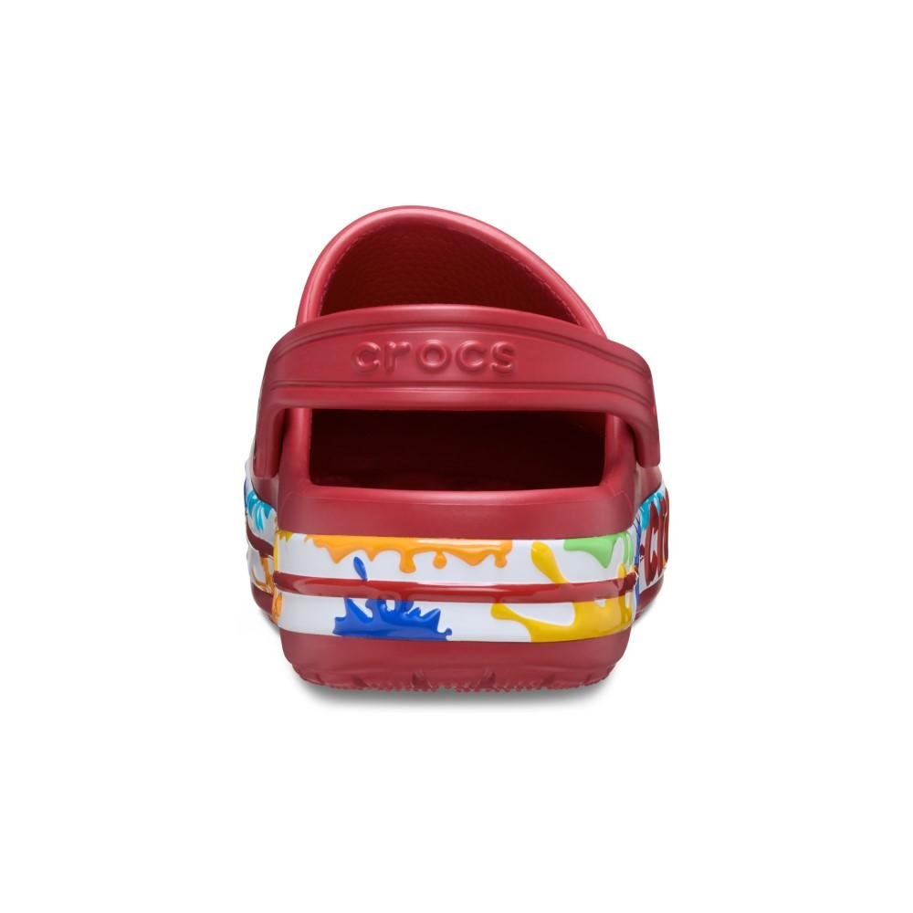 Sandália Crocs Bayaband Paint Splash Clog T Pepper Vermelho 7