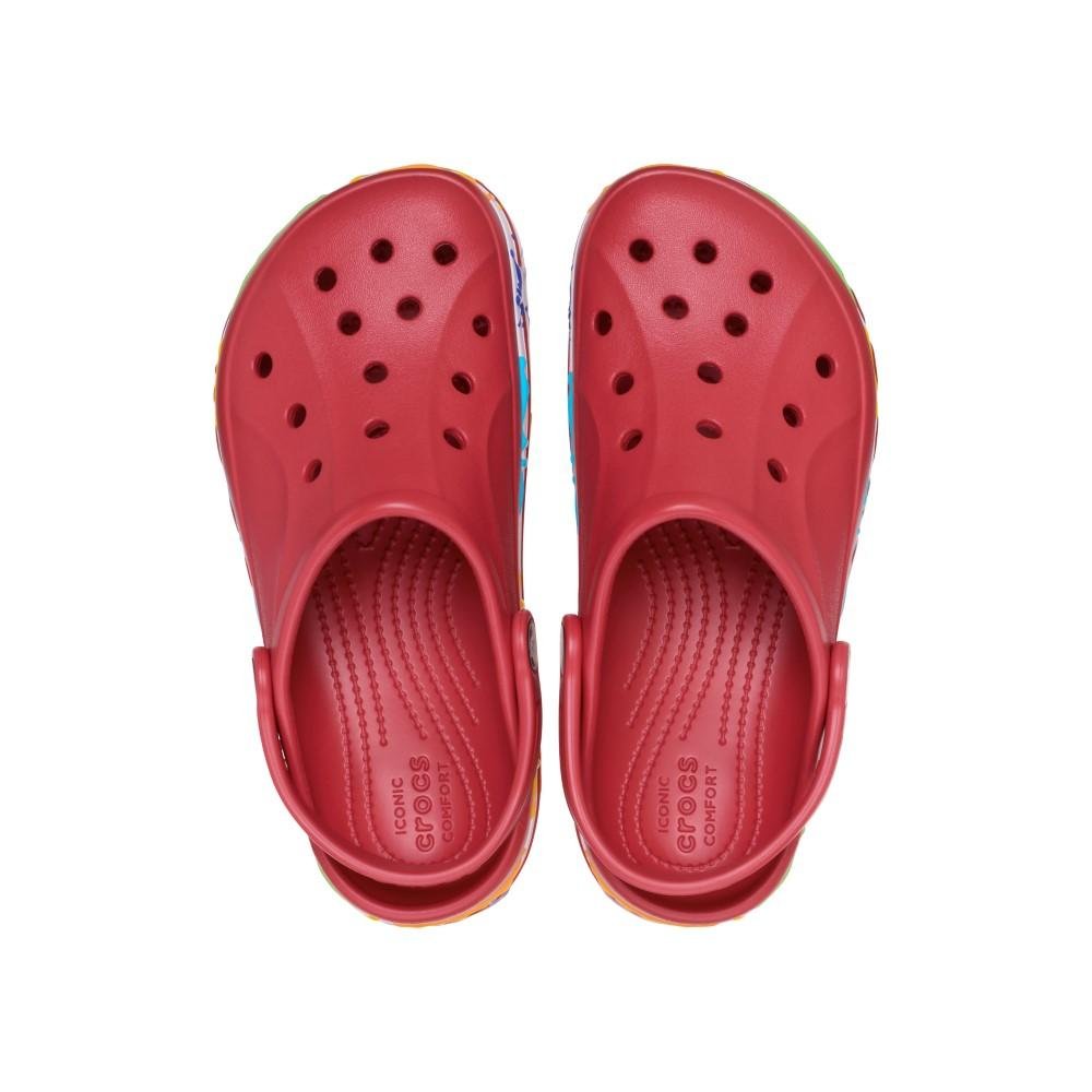 Sandália Crocs Bayaband Paint Splash Clog T Pepper Vermelho 5