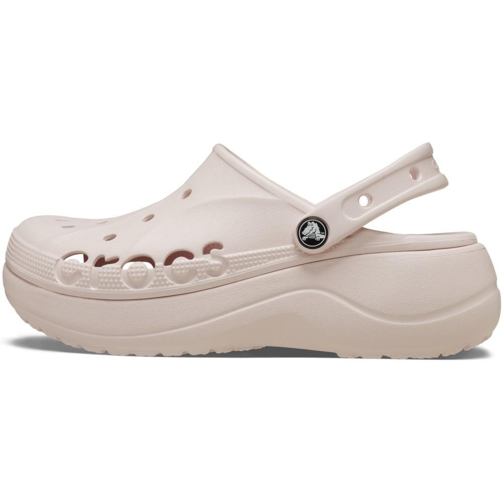 Sandália crocs baya plataform clog barely pink Bege 3