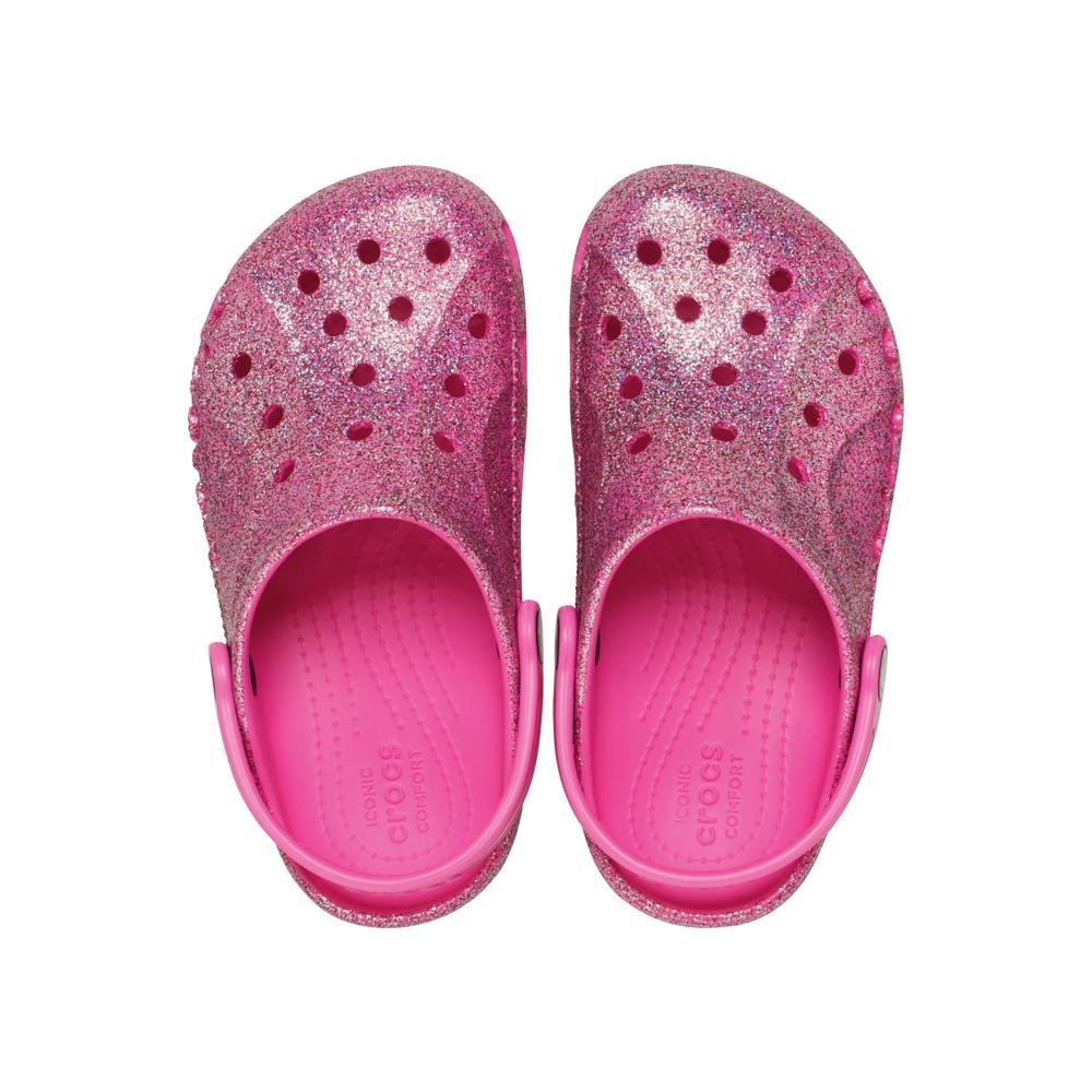Sandália Crocs Baya Glitter Clog K Glam Glitter Rosa 5