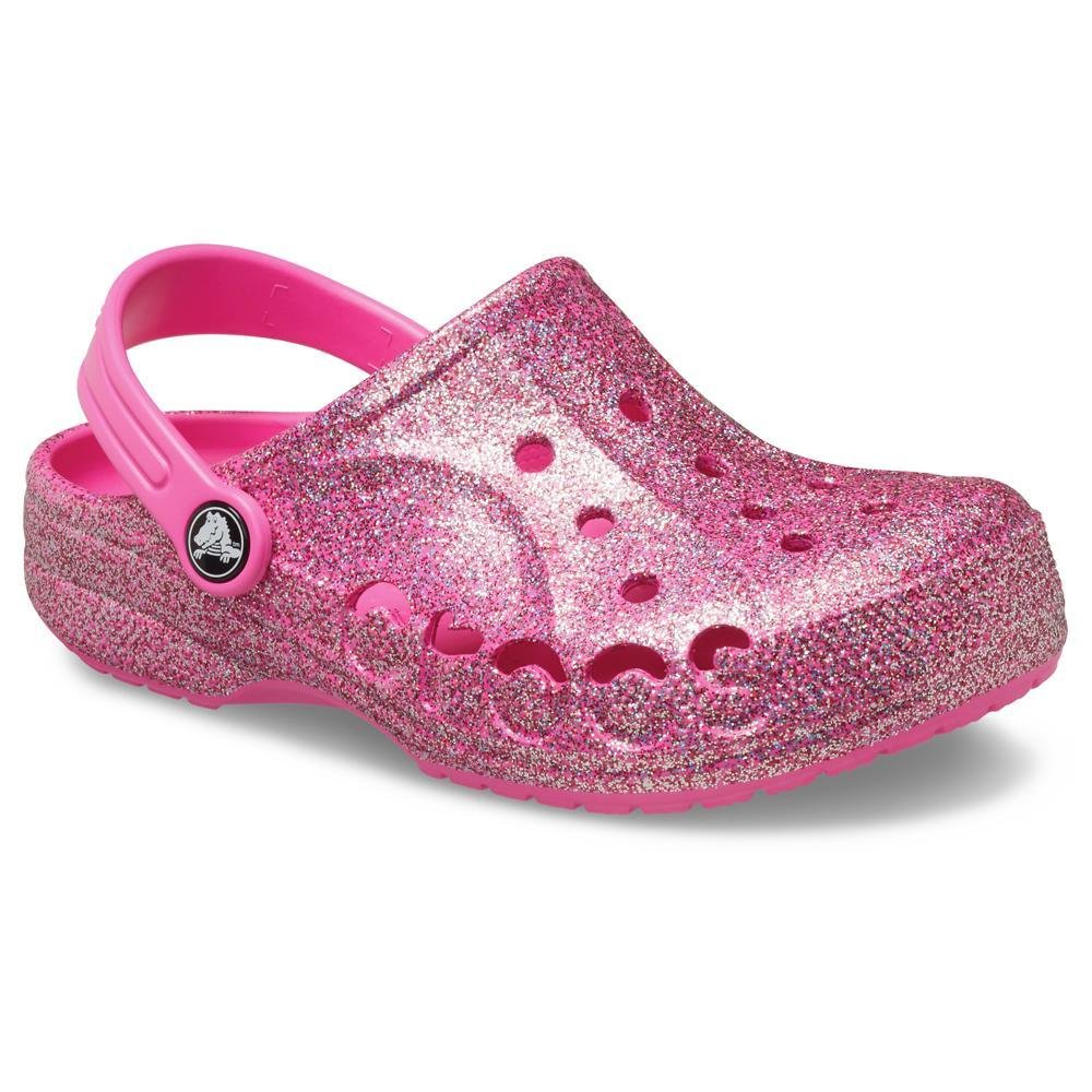 Sandália Crocs Baya Glitter Clog T Glam Glitter Rosa 2