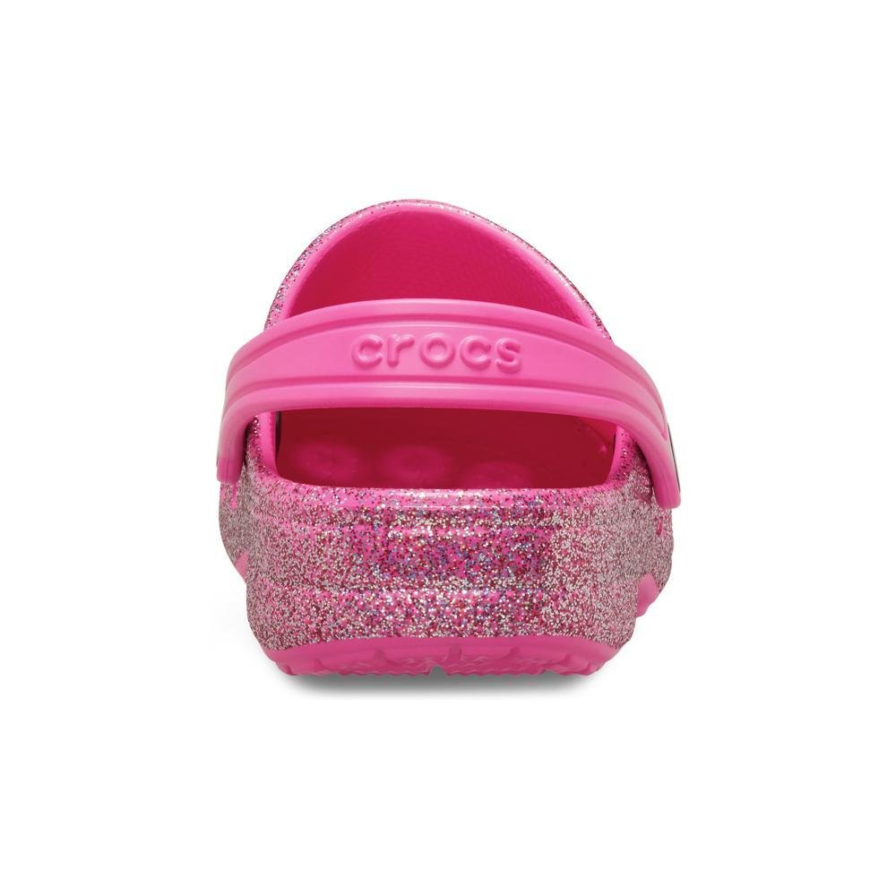 Sandália Crocs Baya Glitter Clog T Glam Glitter Rosa 7
