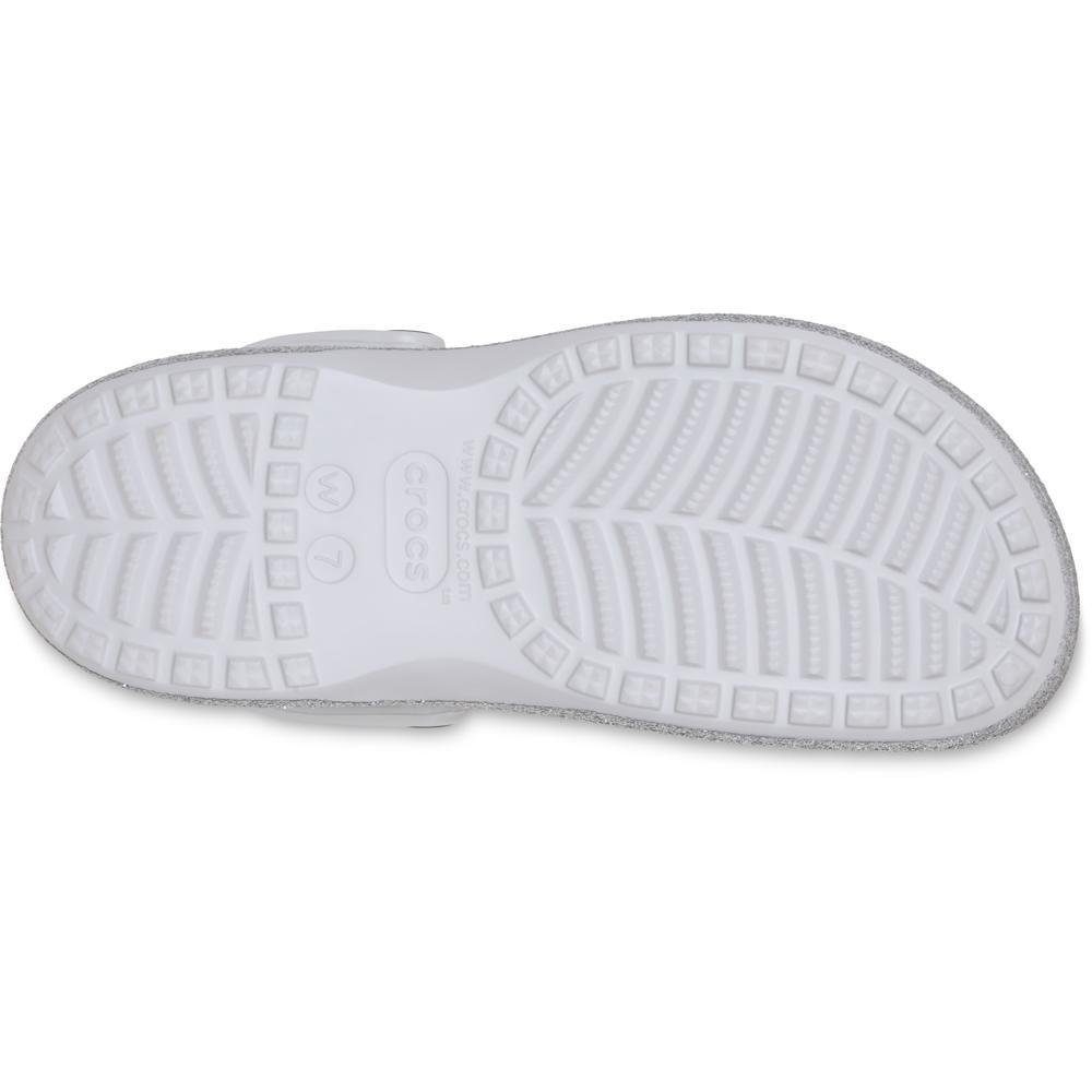 Sandália Crocs Baya Platform Glitter Clog Silver Silver 6