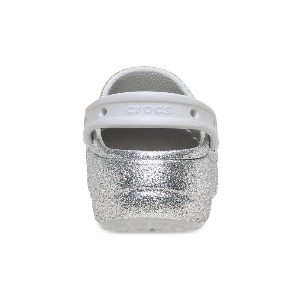Sandália Crocs Baya Platform Glitter Clog Silver Silver 7