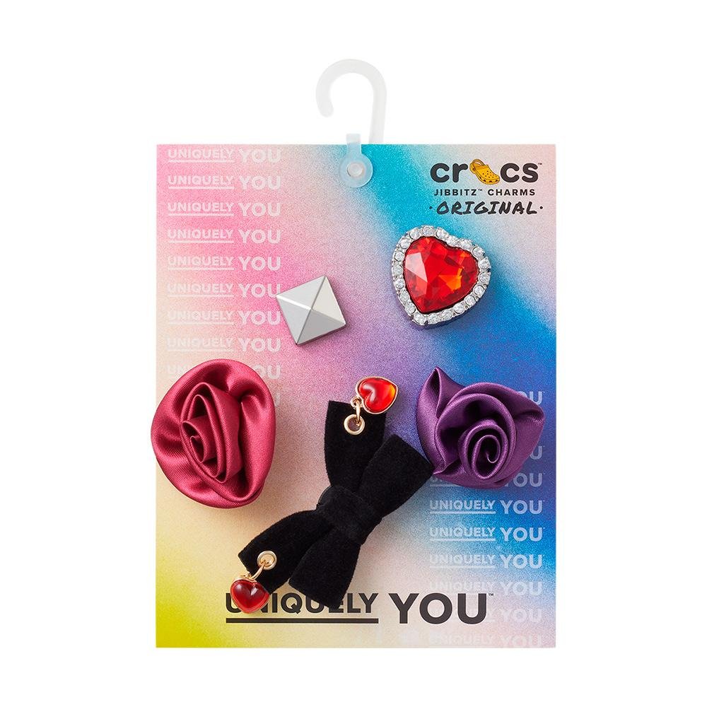 Jibbitz™ Romance Sombrio com Laço Pack com 5 Peças Único Multicores 4