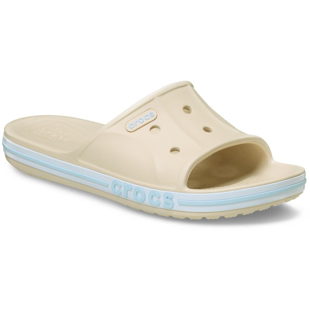 Chinelo Crocs Bayaband Slide Winter White/Multi Bege 2