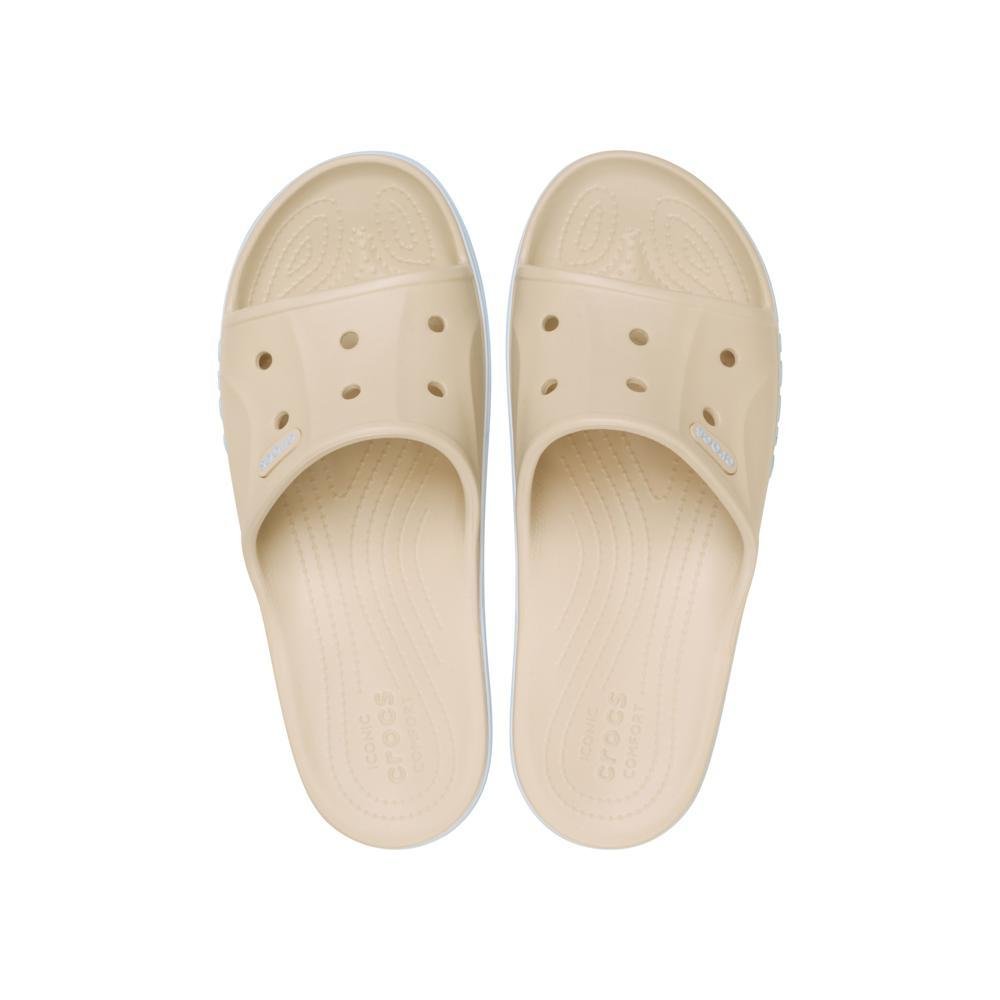 Chinelo Crocs Bayaband Slide Winter White/Multi Bege 4