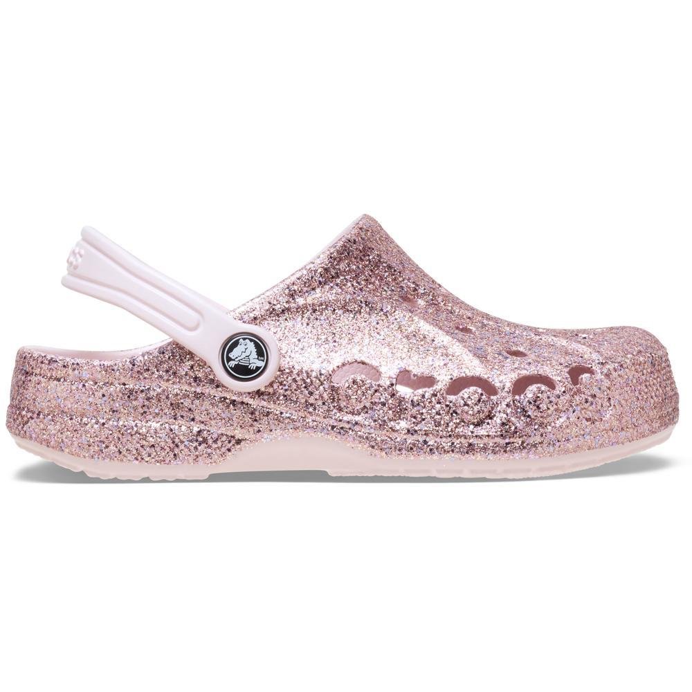 Sandália Crocs Baya Mixed Glitter Clog K Barely Pink