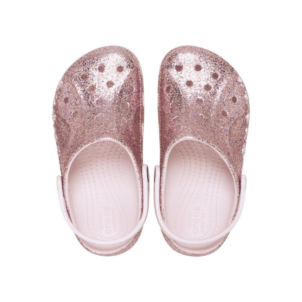 Sandália Crocs Baya Mixed Glitter Clog K Barely Pink Barely Pink 5