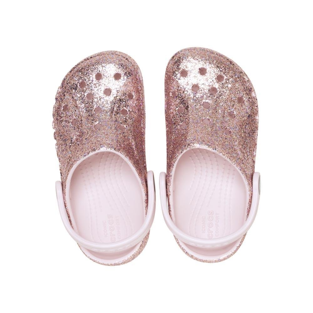 Sandália Crocs Baya Mixed Glitter Clog T Barely Pink Barely Pink 5