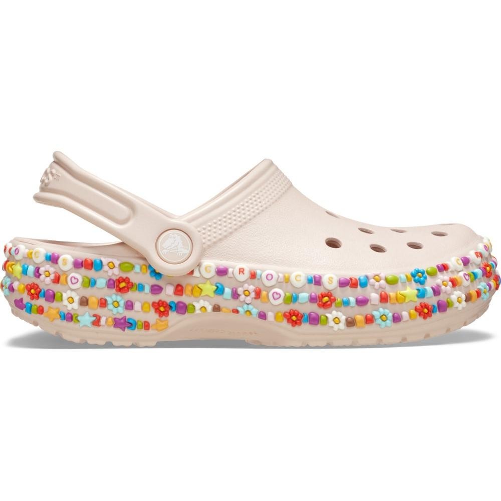 SANDÁLIA CROCS CLASSIC BEADED BAND CLOG T QUARTZ