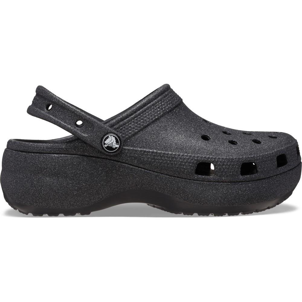 Sandália Crocs Classic Platform Glitter Clog BLACK