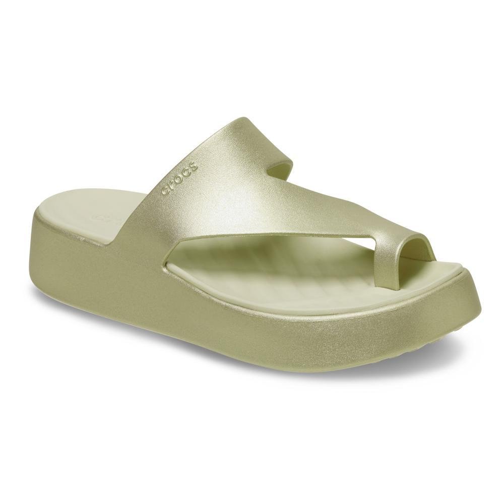 Sandália Crocs Getaway Platform Toe Loop Champagne Metallic Champagne metallic 2