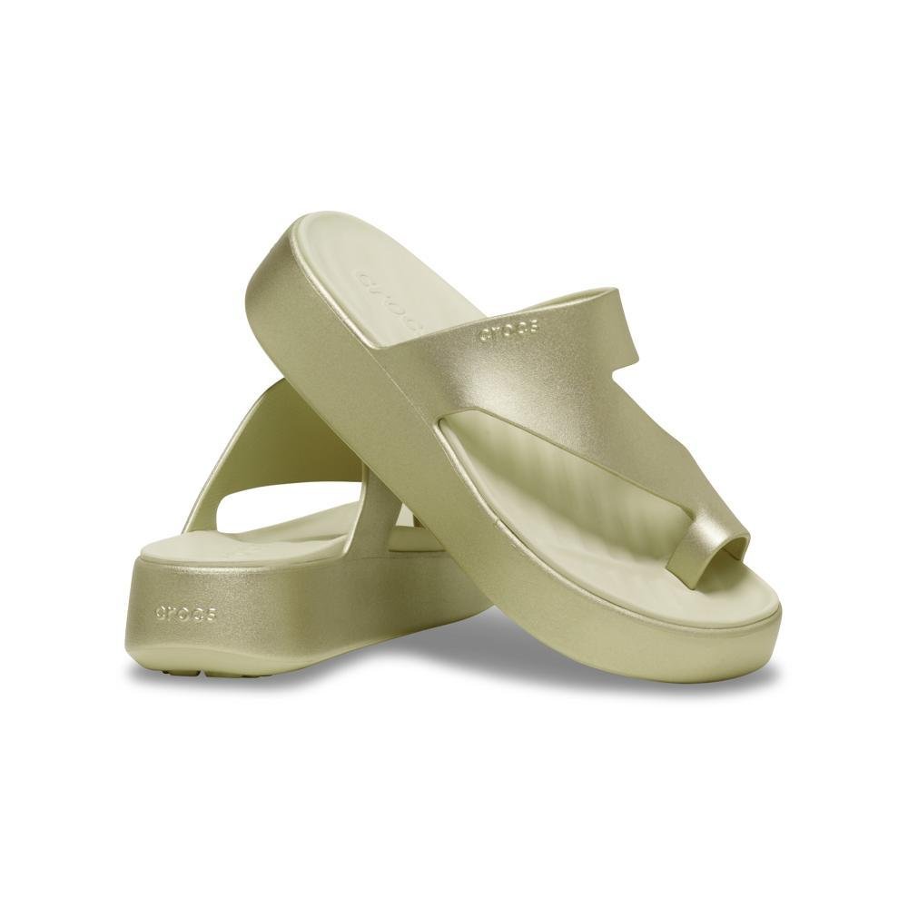 Sandália Crocs Getaway Platform Toe Loop Champagne Metallic Champagne metallic 4