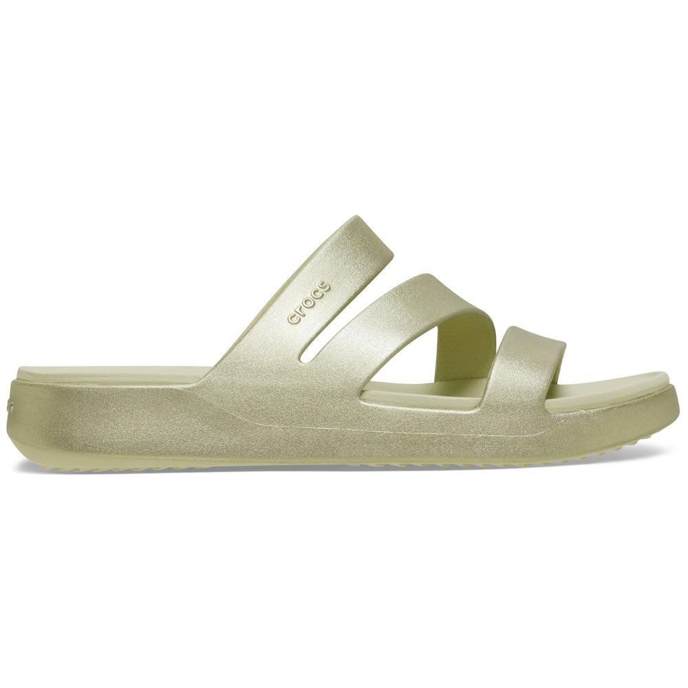 Sandália Crocs Getaway Metallic Strappy Sandal Champagne Metallic